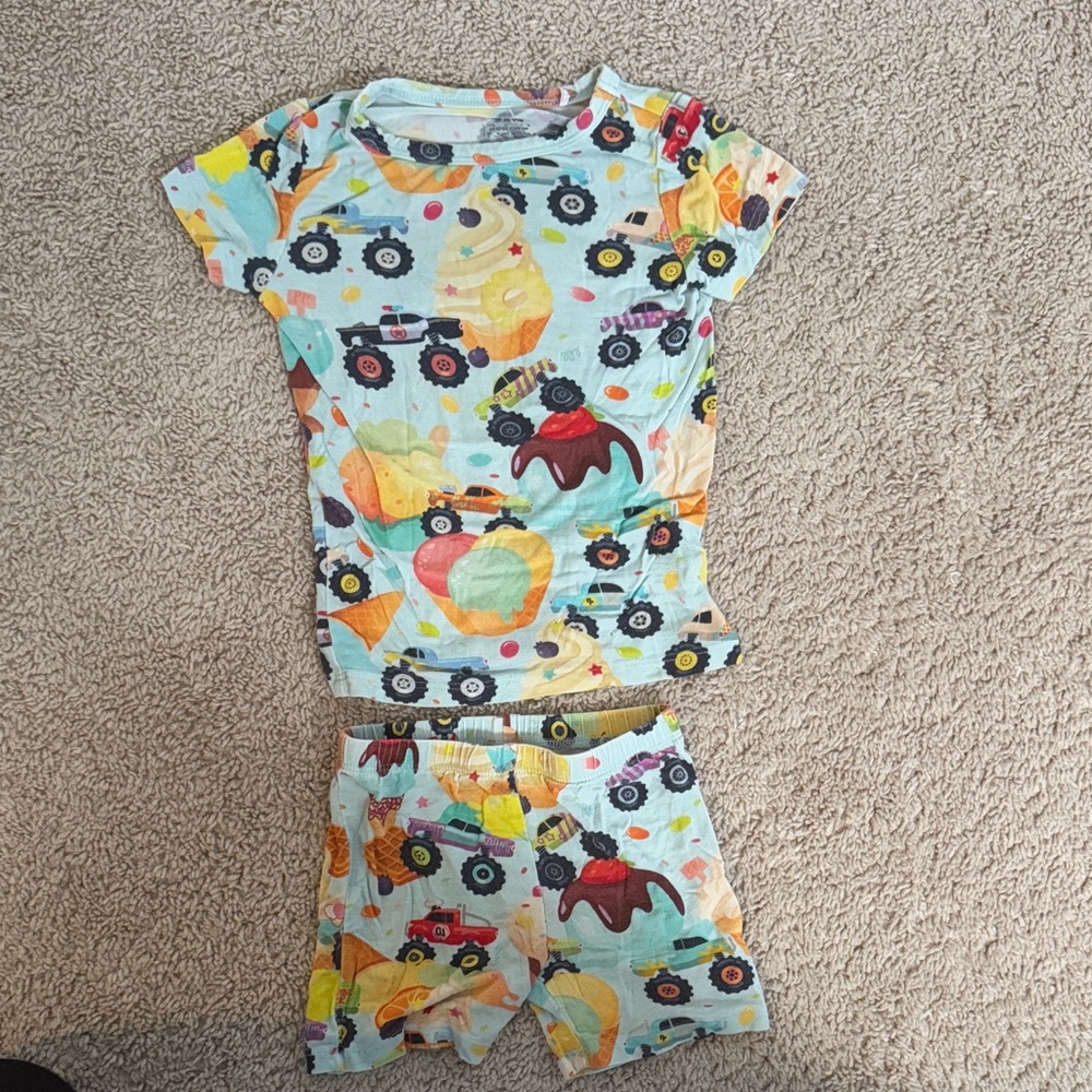 Posh Peanut Monster Truck and Ice Cream Pajama Set